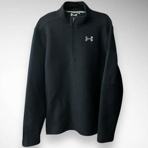 UNDER ARMOUR Men's Black Long Sleeve 1/4 Zip Jacket XL | EUC